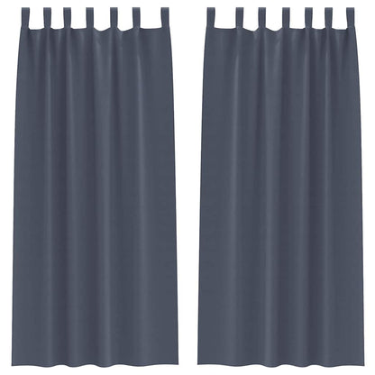 Blackout Curtains with Rings 2 pcs Anthracite 260 x 140 cm