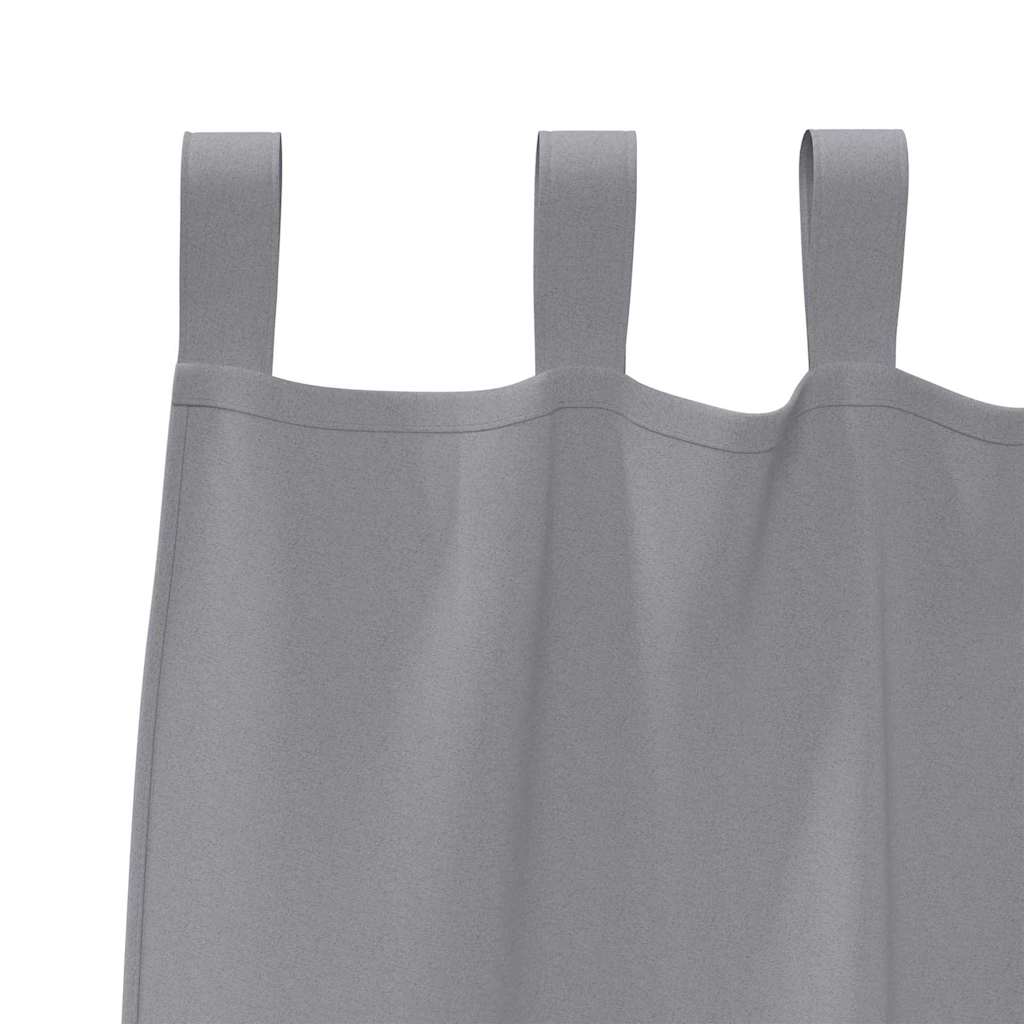 Blackout Curtains with Rings 2 pcs Light Grey 175 x 140 cm