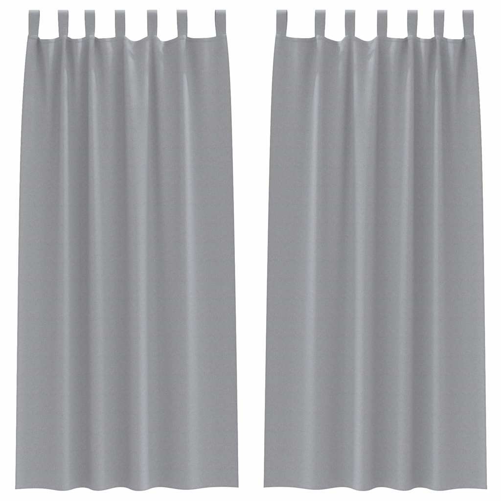 Blackout Curtains with Rings 2 pcs Light Grey 225 x 140 cm
