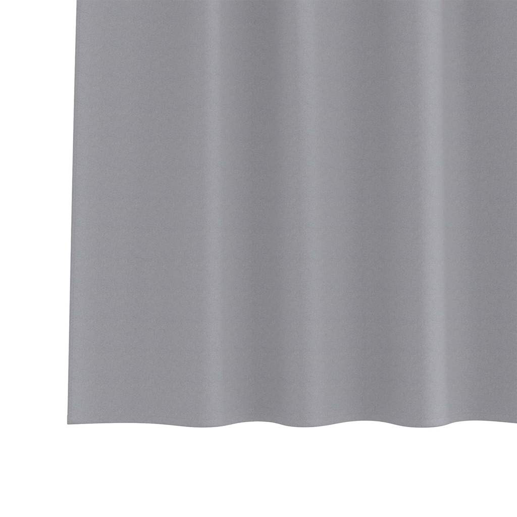 Blackout Curtains with Rings 2 pcs Light Grey 245 x 140 cm