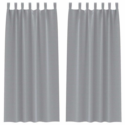 Blackout Curtains with Rings 2 pcs Light Grey 260 x 140 cm
