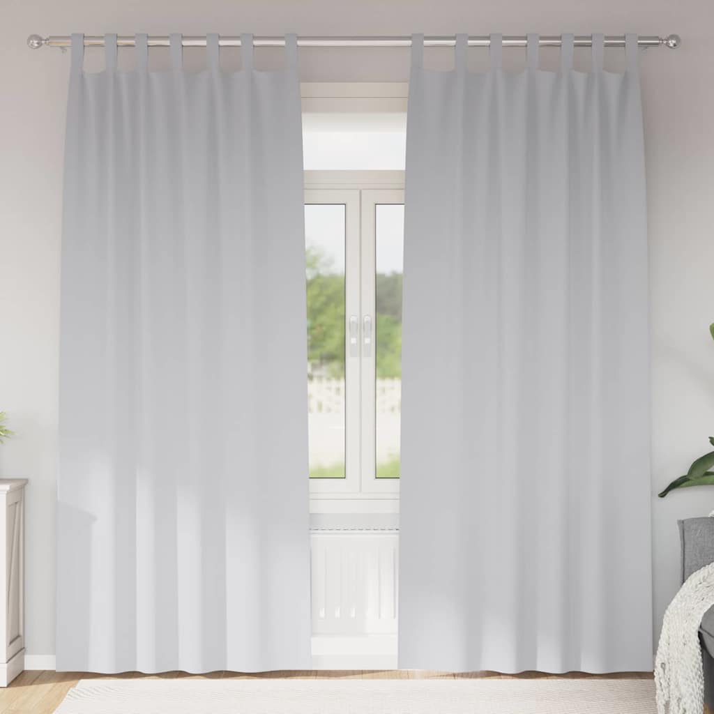 Blackout Curtains with Rings 2 pcs Pale Grey 260 x 140 cm