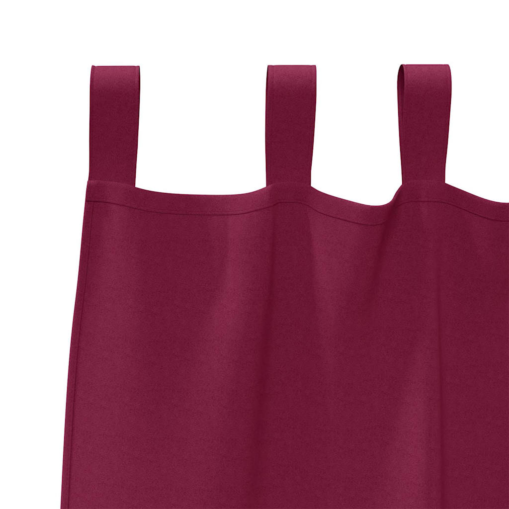 Blackout Curtains with Rings 2 pcs Wine Red 175 x 140 cm
