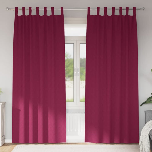 Blackout Curtains with Rings 2 pcs Wine Red 245 x 140 cm