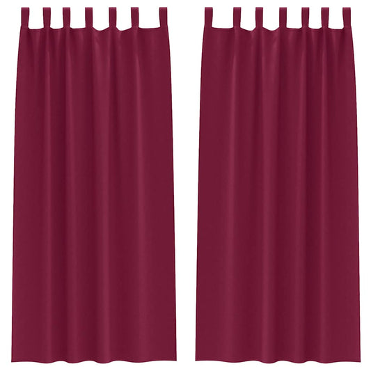 Blackout Curtains with Rings 2 pcs Wine Red 245 x 140 cm