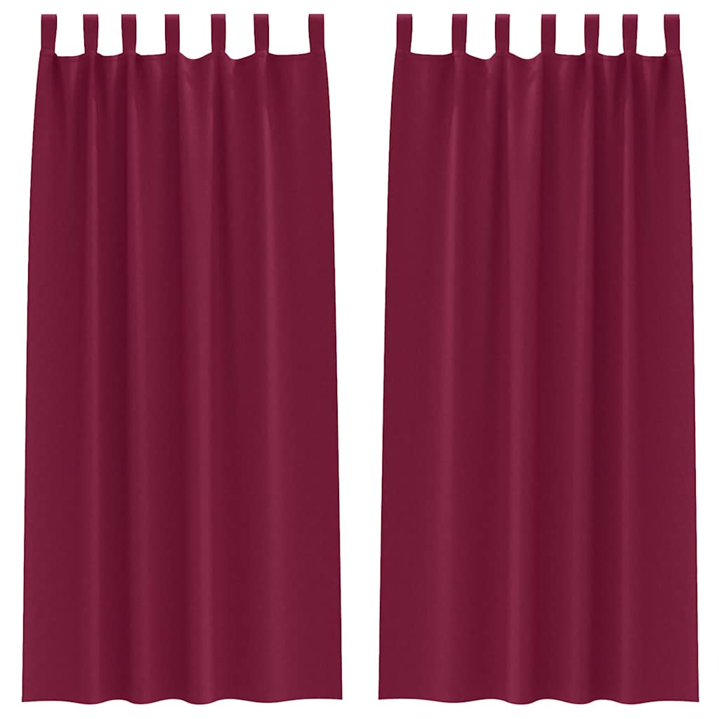Blackout Curtains with Rings 2 pcs Wine Red 260 x 140 cm