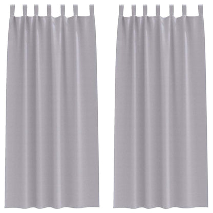 Blackout Curtains with Rings 2 pcs Metal Grey 225 x 140 cm