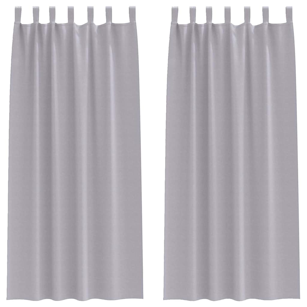 Blackout Curtains with Rings 2 pcs Metal Grey 260 x 140 cm