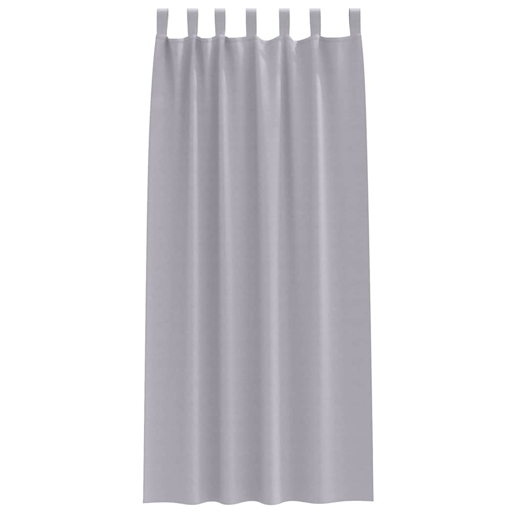Blackout Curtains with Rings 2 pcs Metal Grey 260 x 140 cm