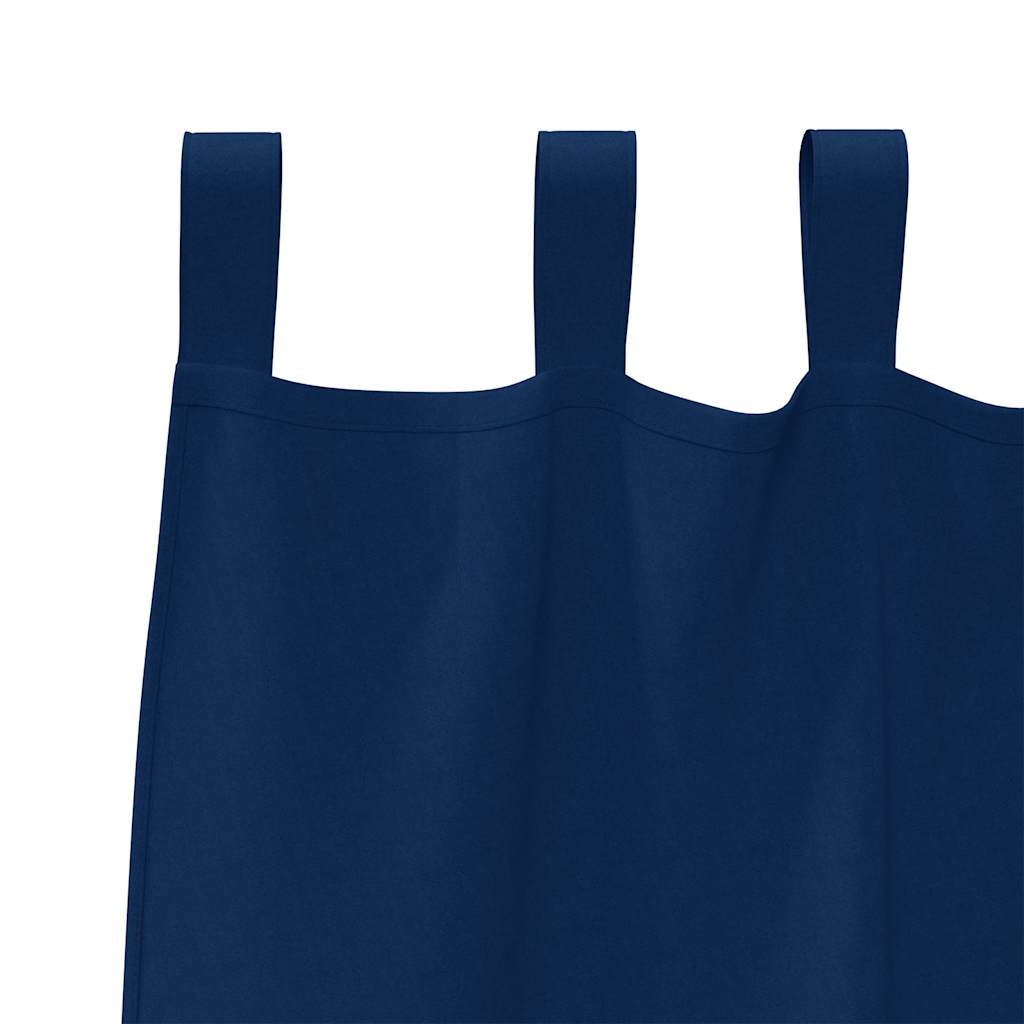 Blackout Curtains with Rings 2 pcs Dark Blue 175 x 140 cm