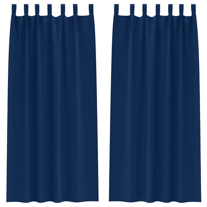 Blackout Curtains with Rings 2 pcs Dark Blue 245 x 140 cm