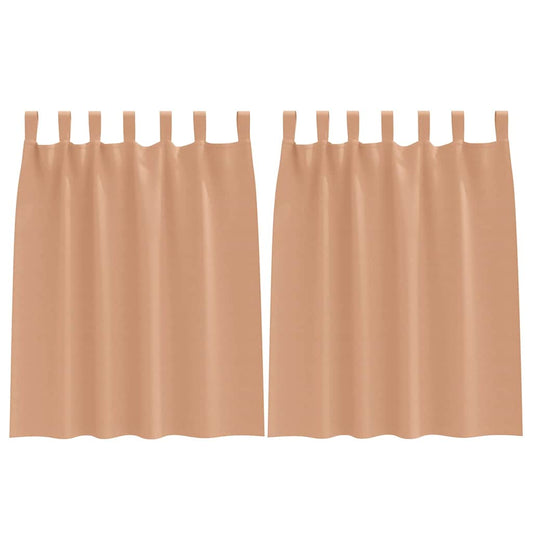 Blackout Curtains with Rings 2 pcs Light Brown 140 x 140 cm
