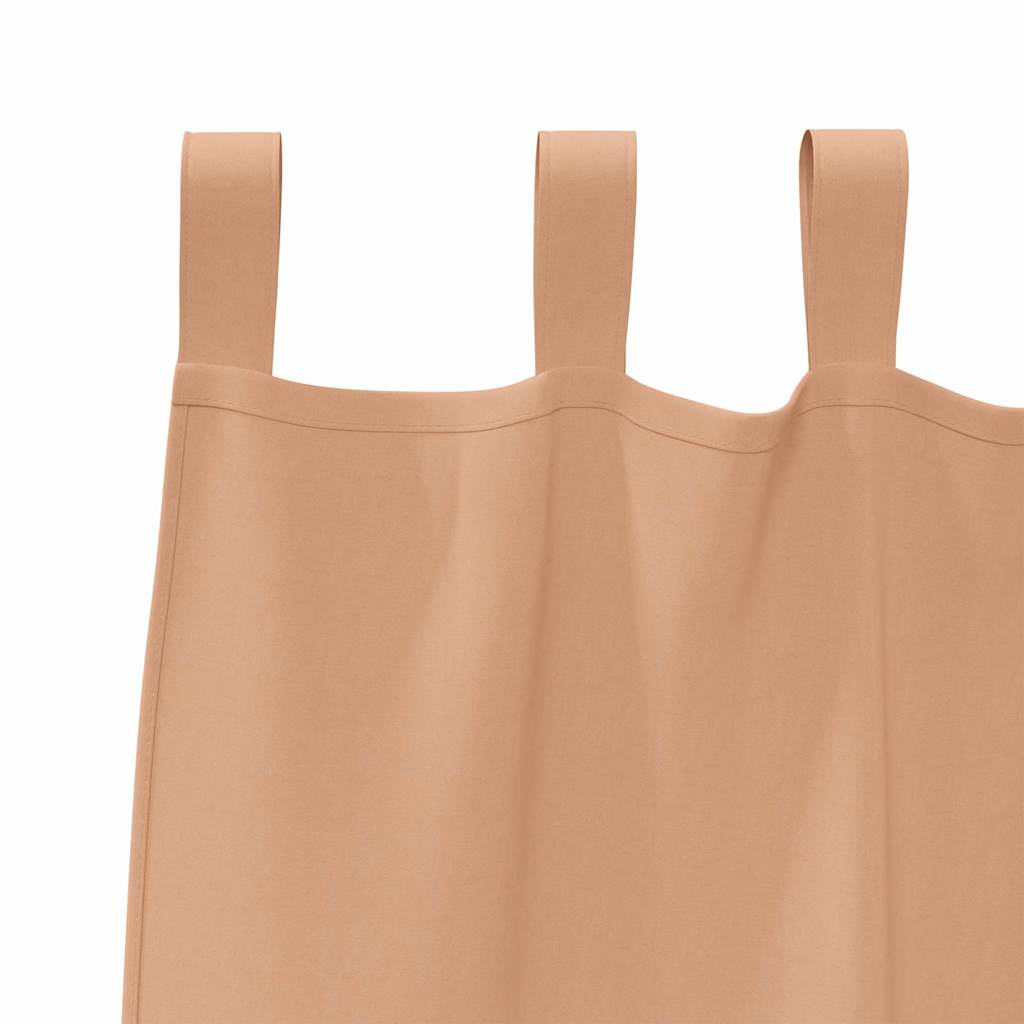 Blackout Curtains with Rings 2 pcs Light Brown 245 x 140 cm