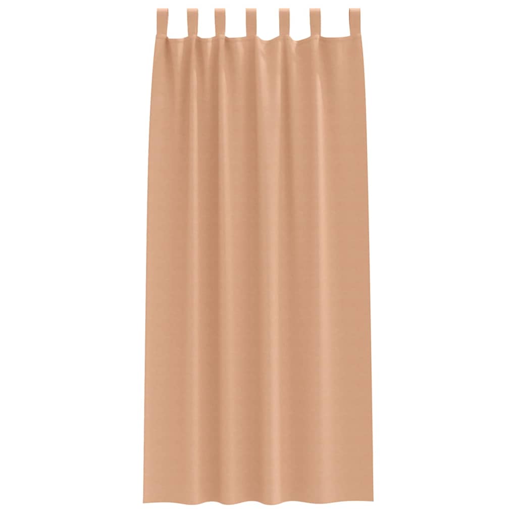 Blackout Curtains with Rings 2 pcs Light Brown 260 x 140 cm