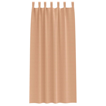 Blackout Curtains with Rings 2 pcs Light Brown 260 x 140 cm