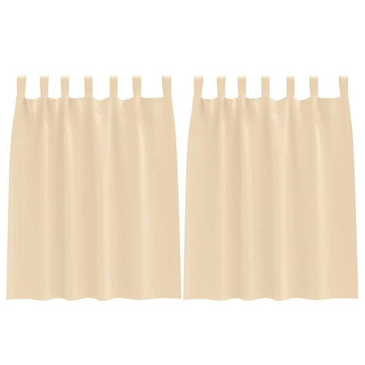 Blackout Curtains with Rings 2 pcs Cream 140 x 140 cm Polyester