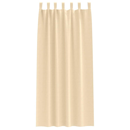 Blackout Curtains with Rings 2 pcs Cream 225 x 140 cm Polyester