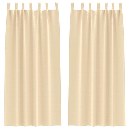 Blackout Curtains with Rings 2 pcs Cream 245 x 140 cm Polyester