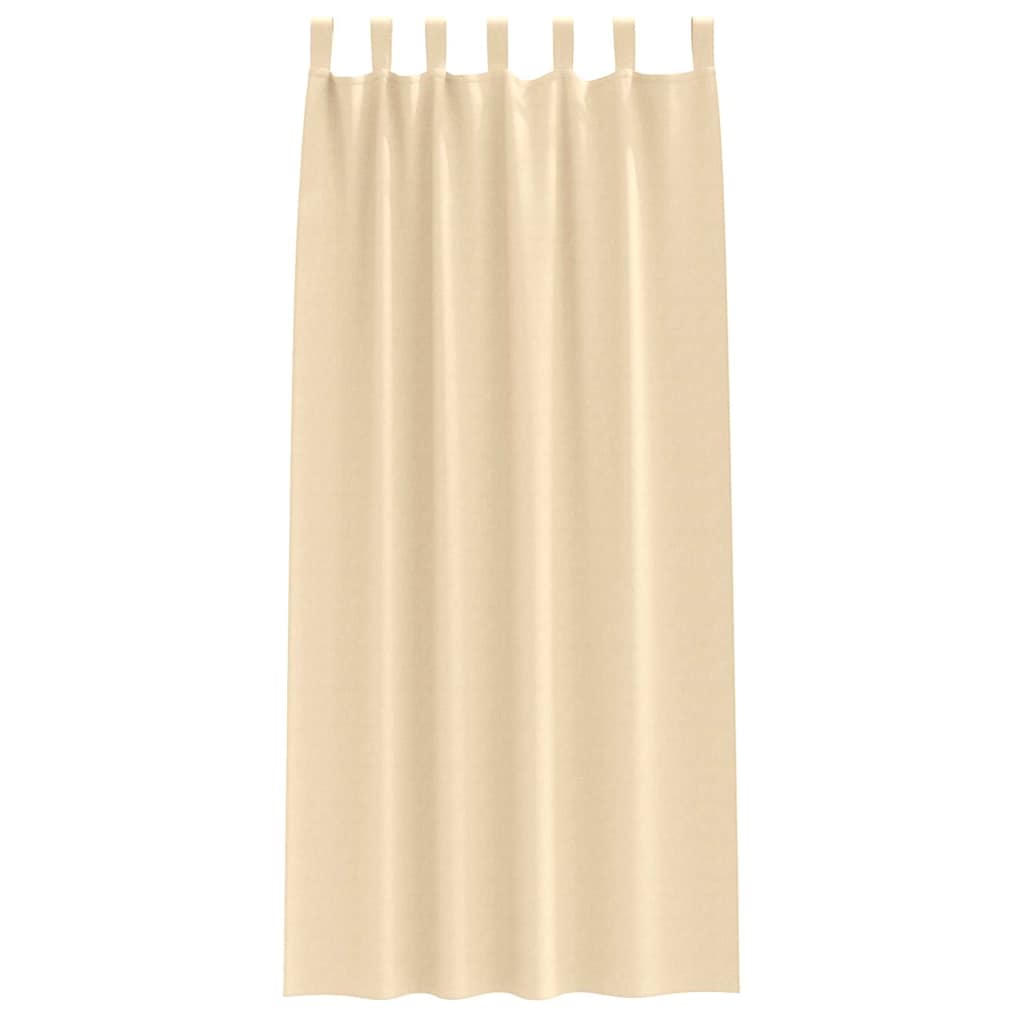 Blackout Curtains with Rings 2 pcs Cream 245 x 140 cm Polyester