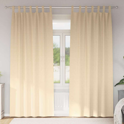 Blackout Curtains with Rings 2 pcs Cream 260 x 140 cm Polyester
