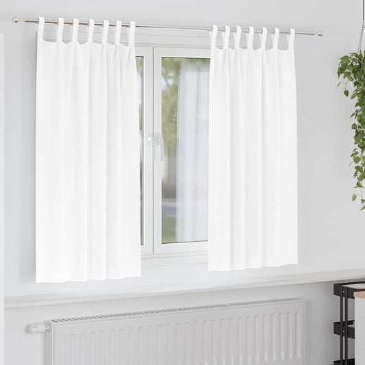 Blackout Curtains with Rings 2 pcs Pure White 175 x 140 cm