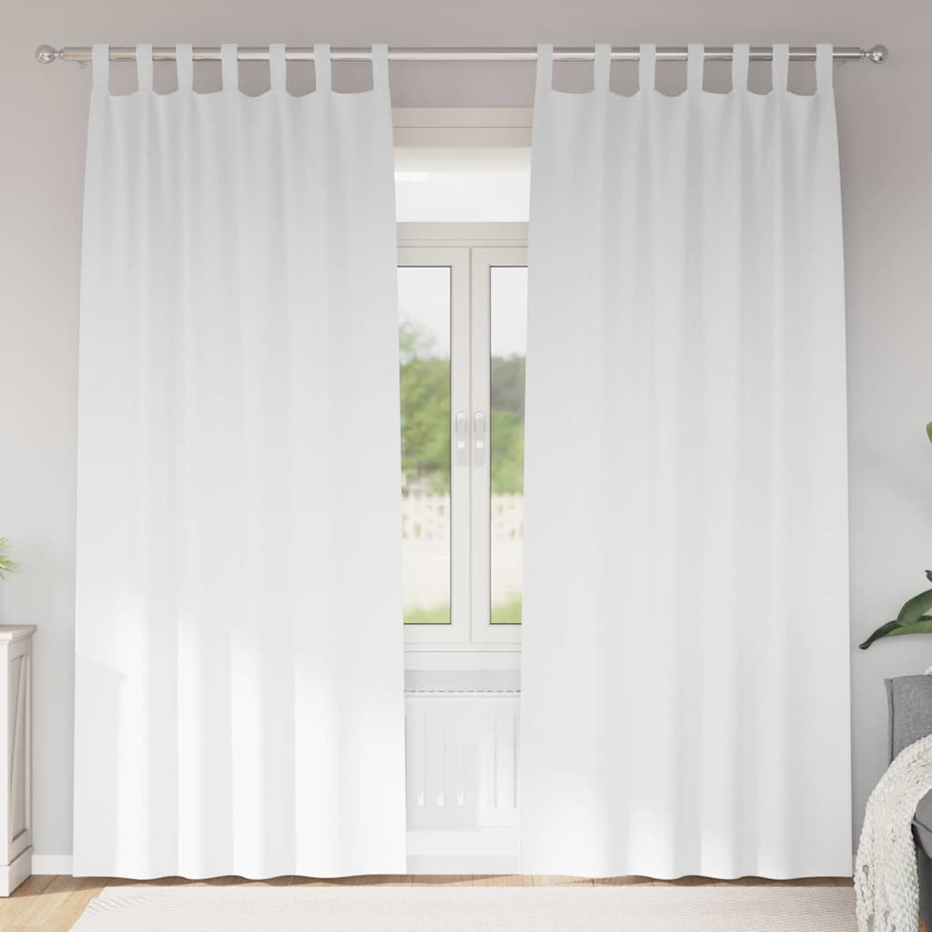 Blackout Curtains with Rings 2 pcs Pure White 225 x 140 cm