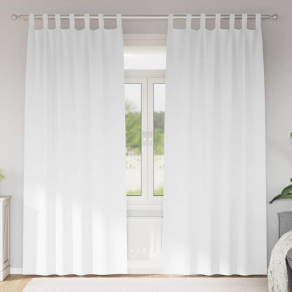 Blackout Curtains with Rings 2 pcs Pure White 245 x 140 cm