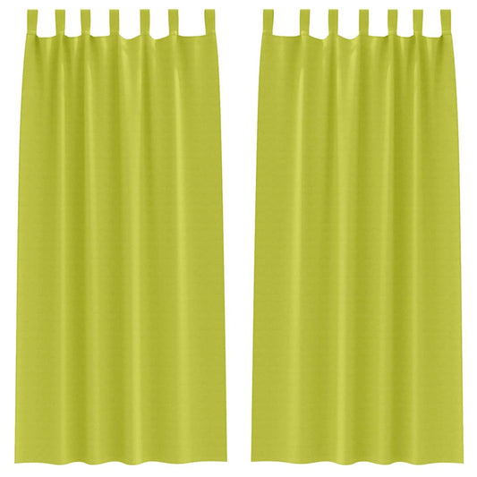 Blackout Curtains with Rings 2 pcs Green 225 x 140 cm Polyester