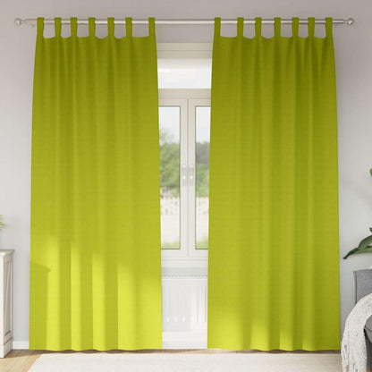 Blackout Curtains with Rings 2 pcs Green 245 x 140 cm Polyester