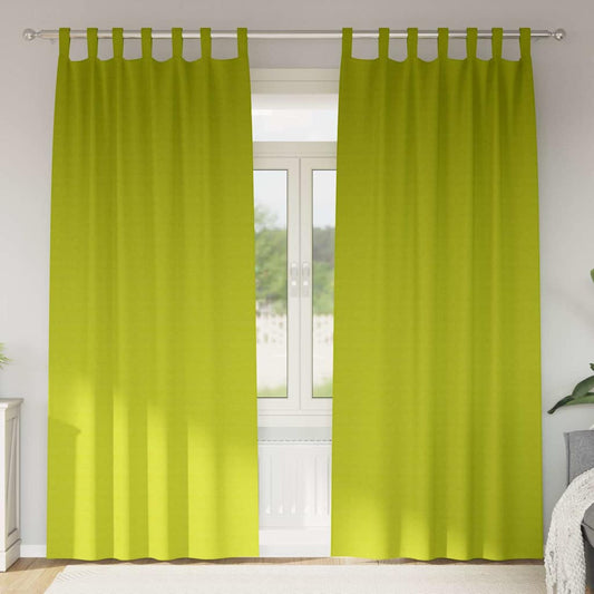 Blackout Curtains with Rings 2 pcs Green 245 x 140 cm Polyester