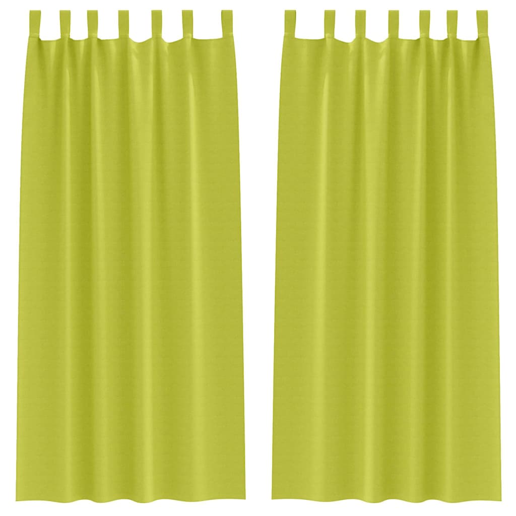 Blackout Curtains with Rings 2 pcs Green 260 x 140 cm Polyester