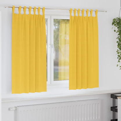 Blackout Curtains with Rings 2 pcs Mustard Yellow 175 x 140 cm