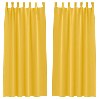 Blackout Curtains with Rings 2 pcs Mustard Yellow 225 x 140 cm