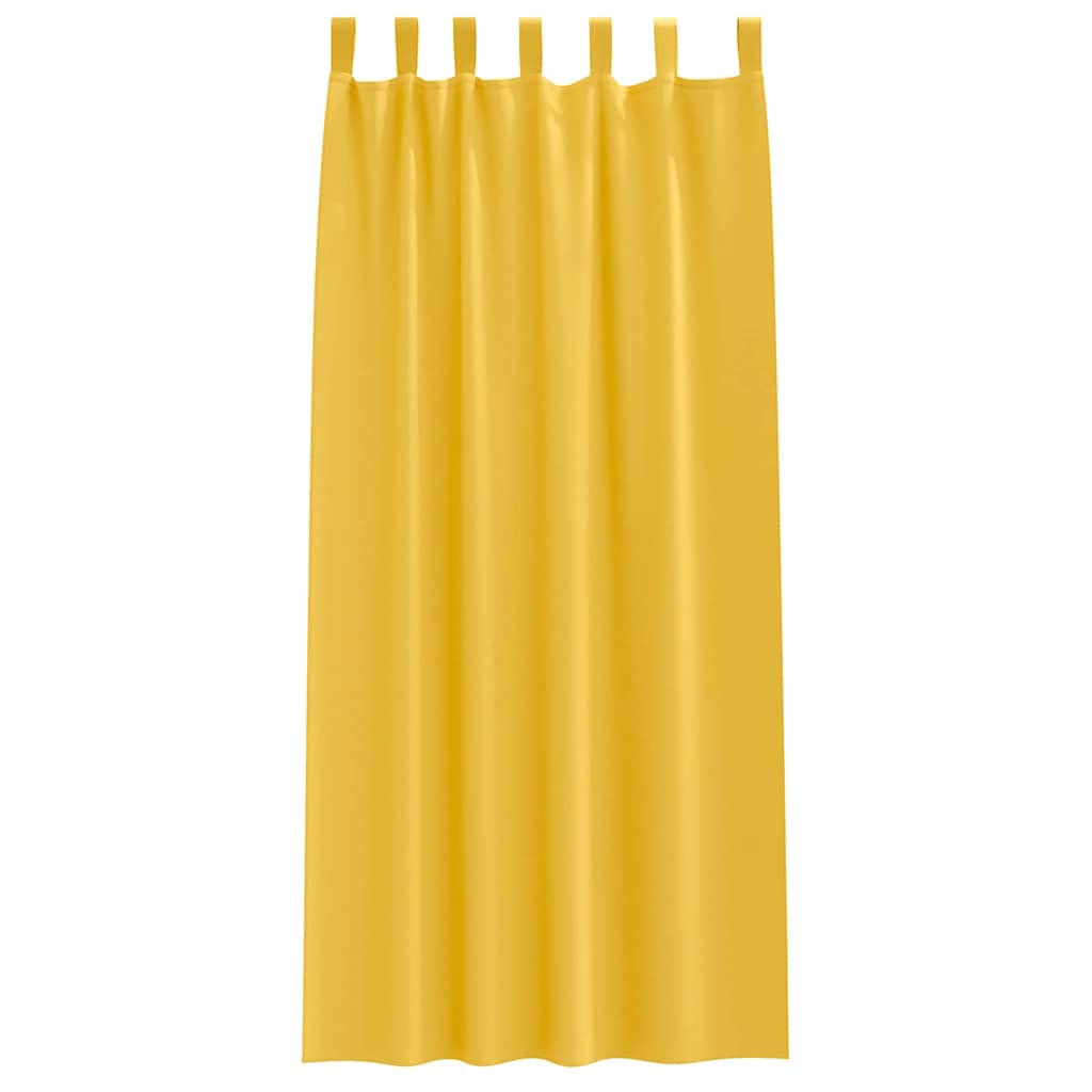 Blackout Curtains with Rings 2 pcs Mustard Yellow 225 x 140 cm
