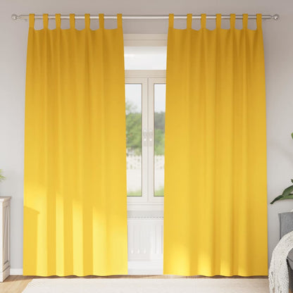 Blackout Curtains with Rings 2 pcs Mustard Yellow 260 x 140 cm