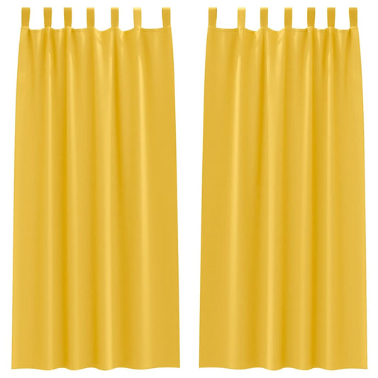 Blackout Curtains with Rings 2 pcs Mustard Yellow 260 x 140 cm