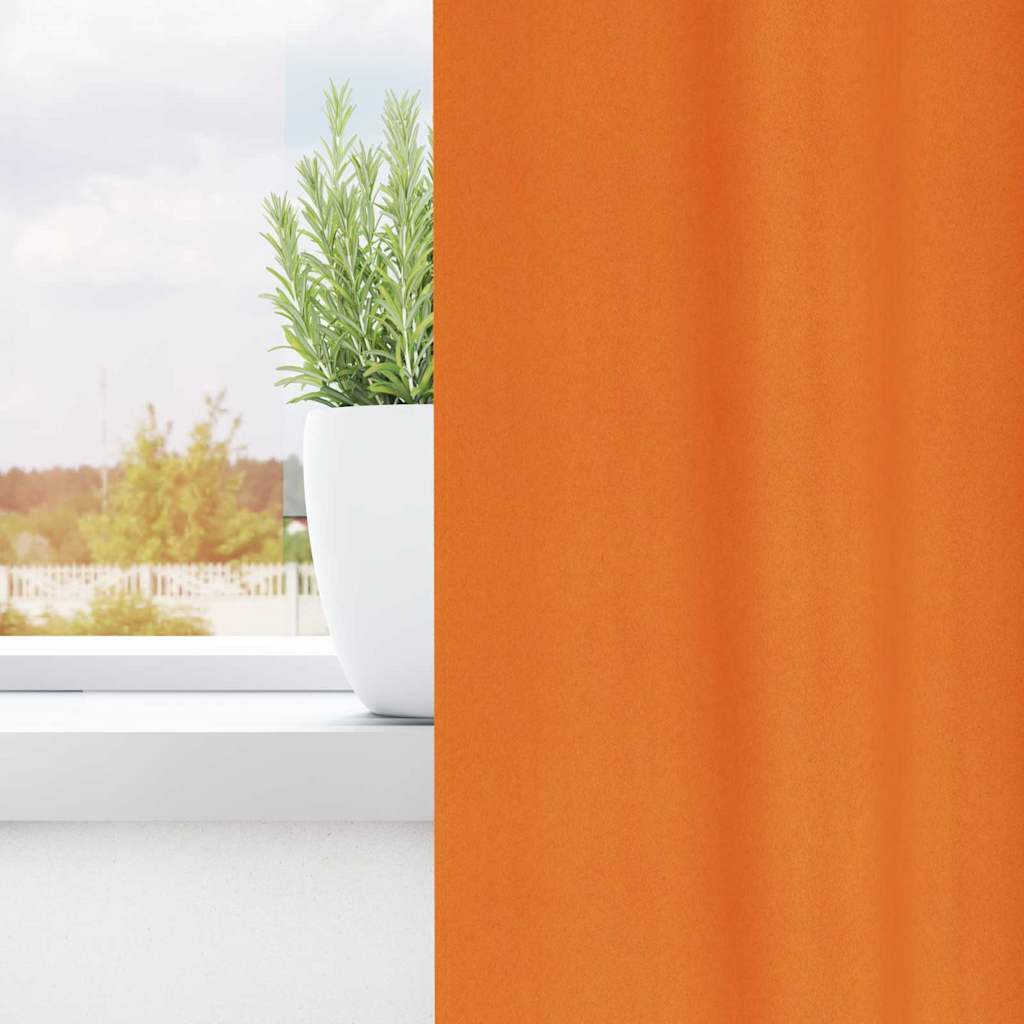 Blackout Curtains with Rings 2 pcs Bright Orange 175 x 140 cm