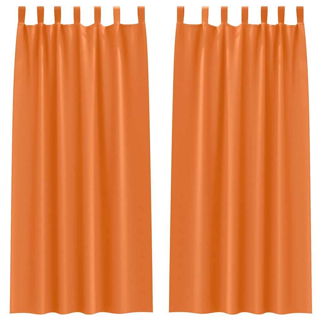 Blackout Curtains with Rings 2 pcs Bright Orange 225 x 140 cm