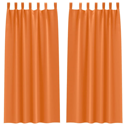 Blackout Curtains with Rings 2 pcs Bright Orange 260 x 140 cm