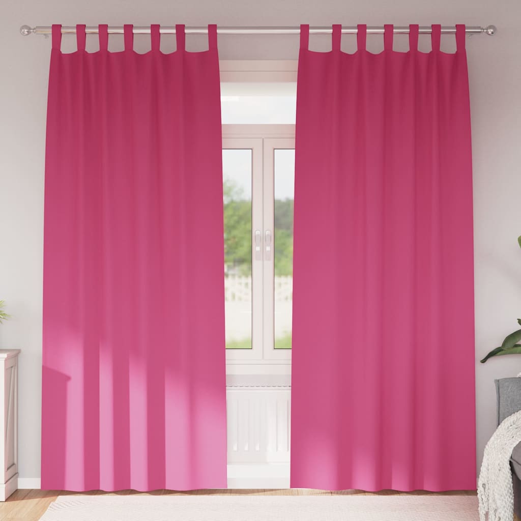 Blackout Curtains with Rings 2 pcs Bright Pink 245 x 140 cm