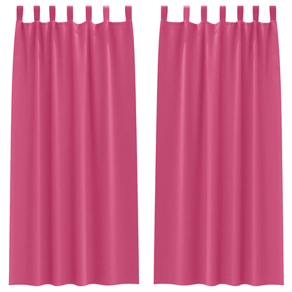 Blackout Curtains with Rings 2 pcs Bright Pink 245 x 140 cm
