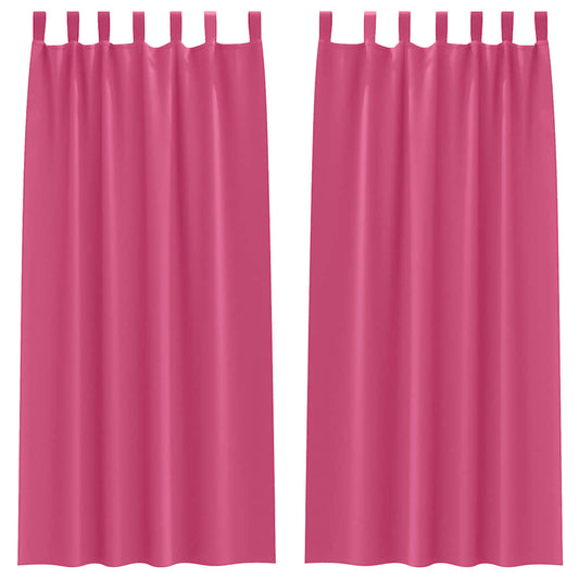 Blackout Curtains with Rings 2 pcs Bright Pink 260 x 140 cm