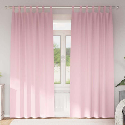 Blackout Curtains with Rings 2 pcs Baby Pink 260 x 140 cm