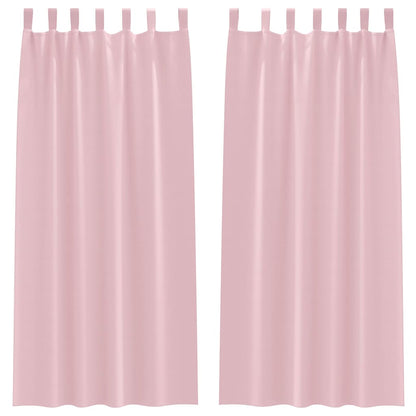 Blackout Curtains with Rings 2 pcs Baby Pink 260 x 140 cm