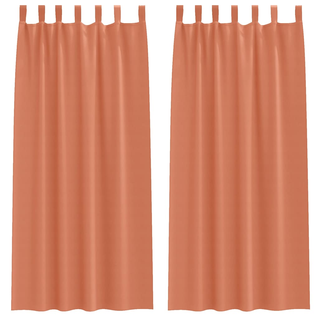 Blackout Curtains with Rings 2 pcs Terracotta 225 x 140 cm