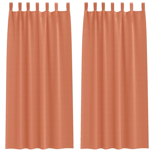 Blackout Curtains with Rings 2 pcs Terracotta 225 x 140 cm