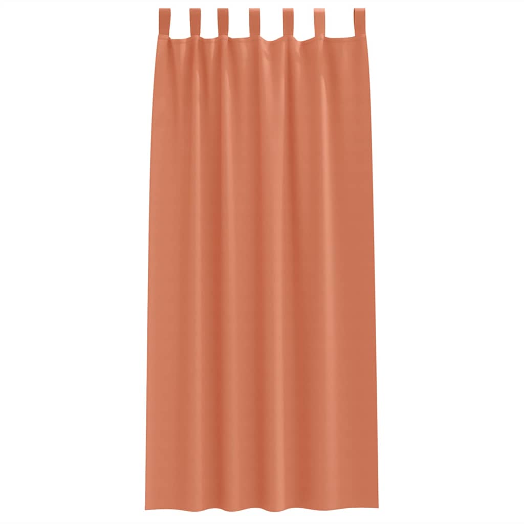 Blackout Curtains with Rings 2 pcs Terracotta 225 x 140 cm