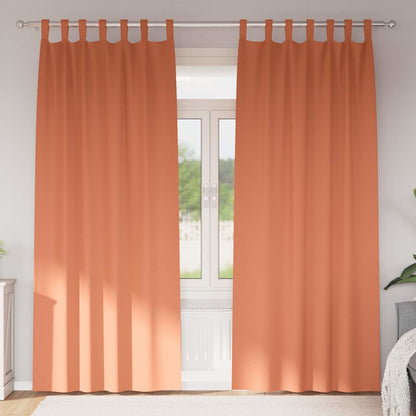 Blackout Curtains with Rings 2 pcs Terracotta 245 x 140 cm