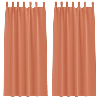 Blackout Curtains with Rings 2 pcs Terracotta 245 x 140 cm