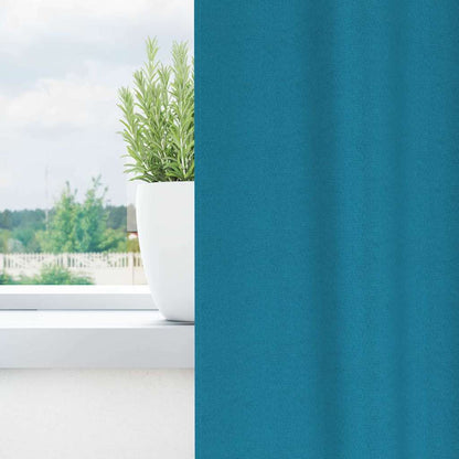 Blackout Curtains with Rings 2 pcs Turquoise 140 x 140 cm